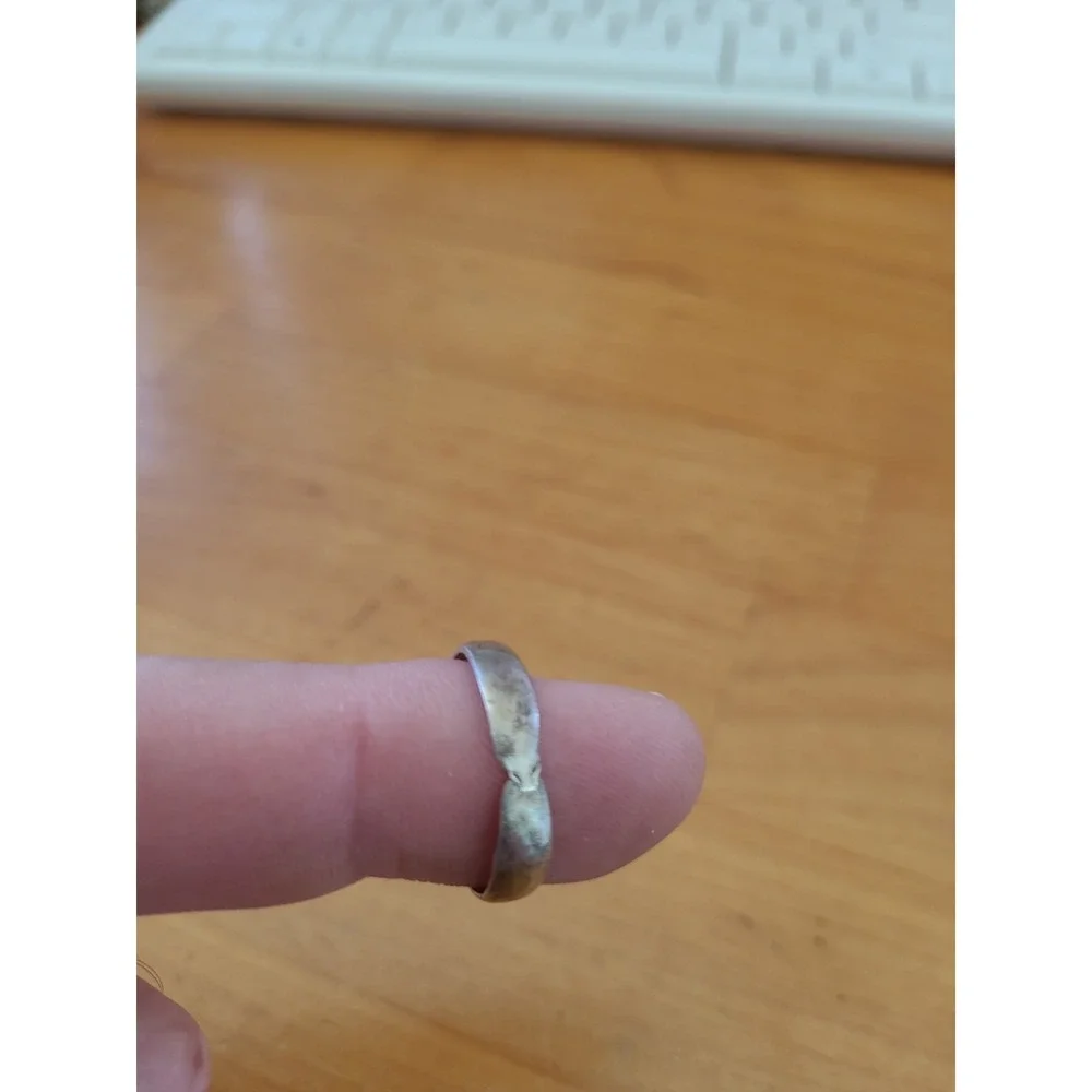 Vintage Tested Sterling Silver Spoon Wrap Ring Adjustable Unmarked